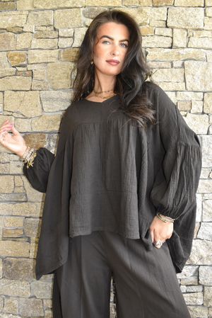 Suri Cushion Cotton Artist Smock Coffee Bean